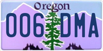 OR license plate 006DMA