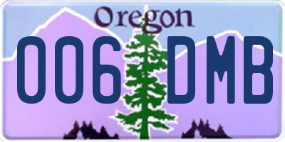OR license plate 006DMB