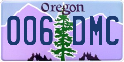 OR license plate 006DMC