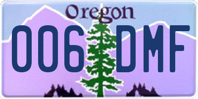 OR license plate 006DMF