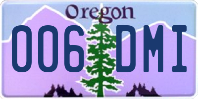 OR license plate 006DMI