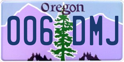 OR license plate 006DMJ