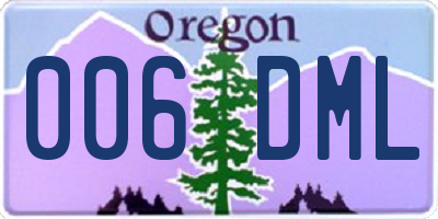 OR license plate 006DML