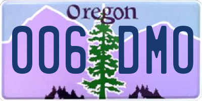 OR license plate 006DMO