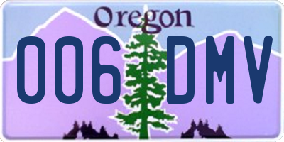 OR license plate 006DMV