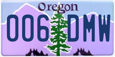 OR license plate 006DMW