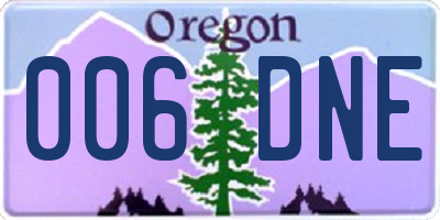 OR license plate 006DNE
