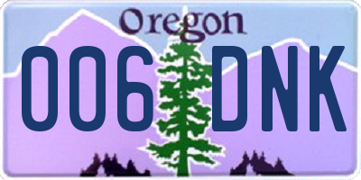 OR license plate 006DNK