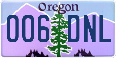 OR license plate 006DNL