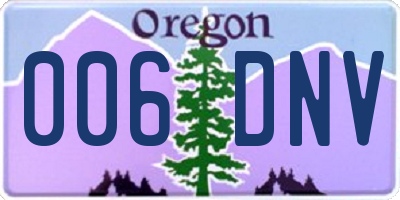 OR license plate 006DNV