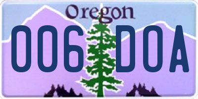 OR license plate 006DOA