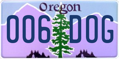 OR license plate 006DOG