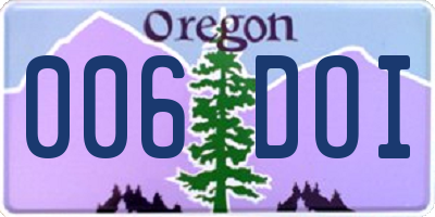 OR license plate 006DOI