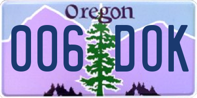 OR license plate 006DOK