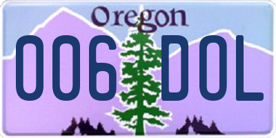 OR license plate 006DOL