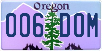 OR license plate 006DOM