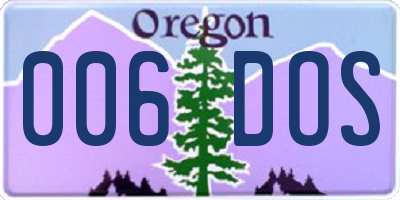 OR license plate 006DOS