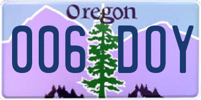 OR license plate 006DOY