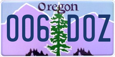 OR license plate 006DOZ