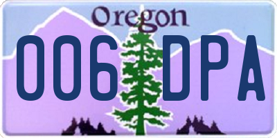 OR license plate 006DPA