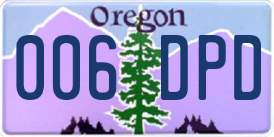 OR license plate 006DPD