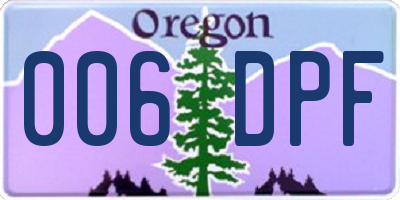 OR license plate 006DPF