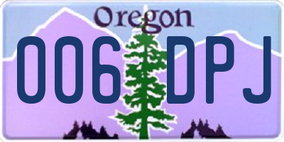 OR license plate 006DPJ