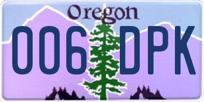 OR license plate 006DPK