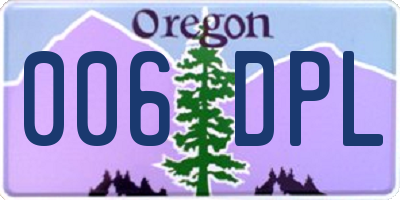 OR license plate 006DPL