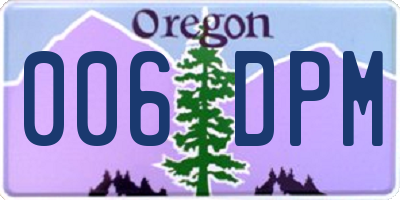 OR license plate 006DPM