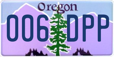 OR license plate 006DPP
