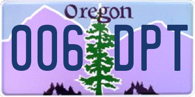 OR license plate 006DPT