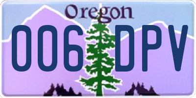 OR license plate 006DPV