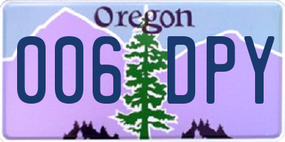 OR license plate 006DPY