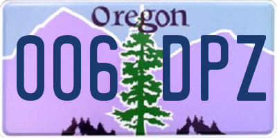 OR license plate 006DPZ