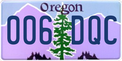 OR license plate 006DQC