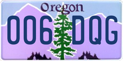 OR license plate 006DQG
