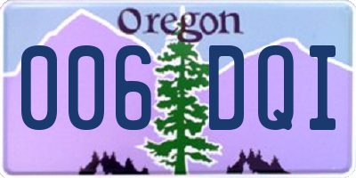 OR license plate 006DQI