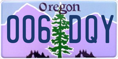 OR license plate 006DQY