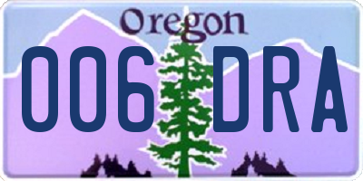 OR license plate 006DRA