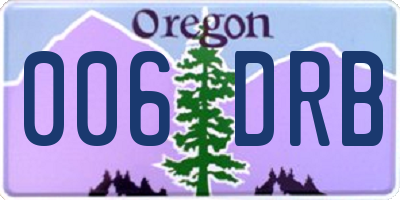 OR license plate 006DRB
