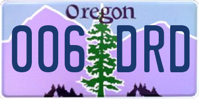 OR license plate 006DRD