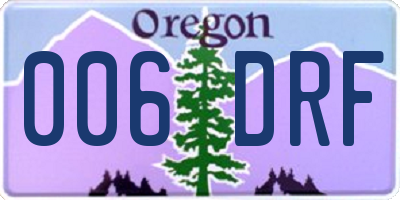 OR license plate 006DRF