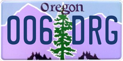 OR license plate 006DRG