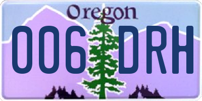 OR license plate 006DRH
