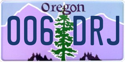 OR license plate 006DRJ