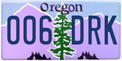 OR license plate 006DRK
