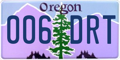 OR license plate 006DRT