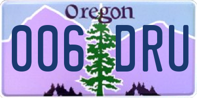 OR license plate 006DRU