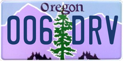OR license plate 006DRV